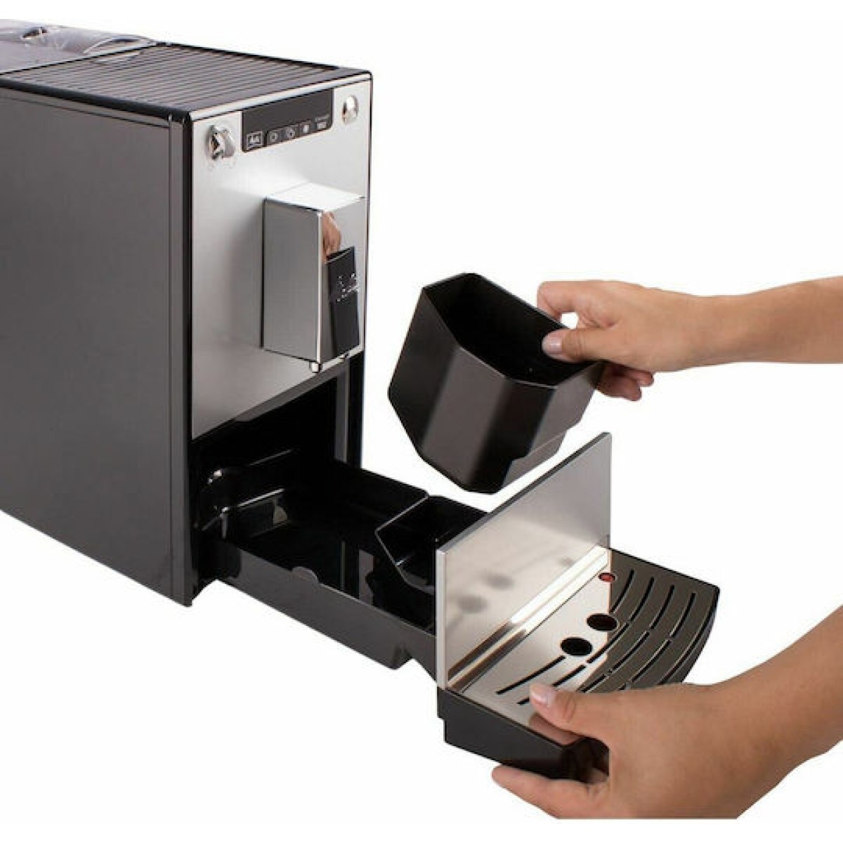 Melitta Solo Pure Αυτόματη Μηχανή Espresso 1400W Πίεσης 15bar με Μύλο Άλεσης Ασημί