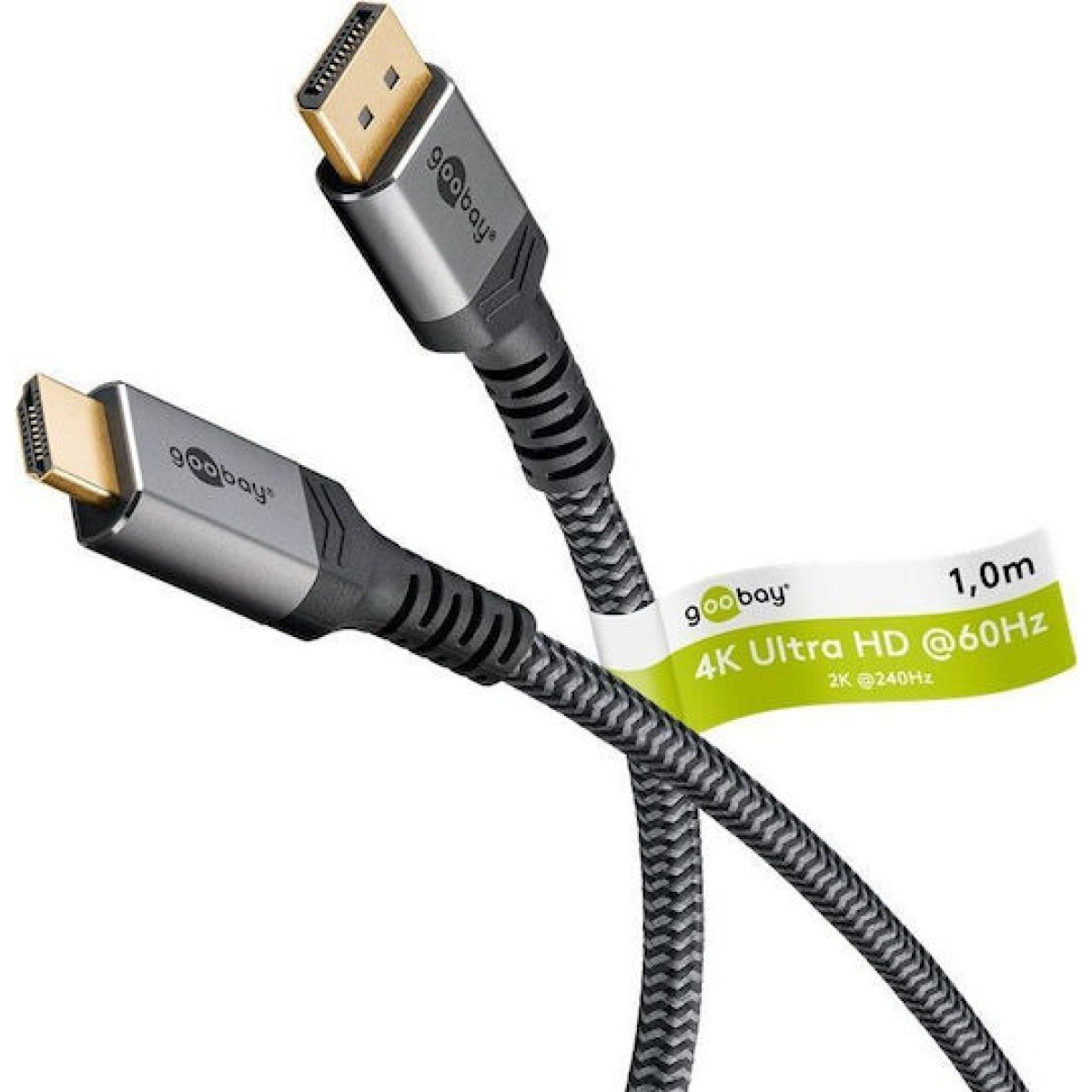 Goobay Μετατροπέας DisplayPort male σε HDMI female Γκρι 1τμχ (65268)