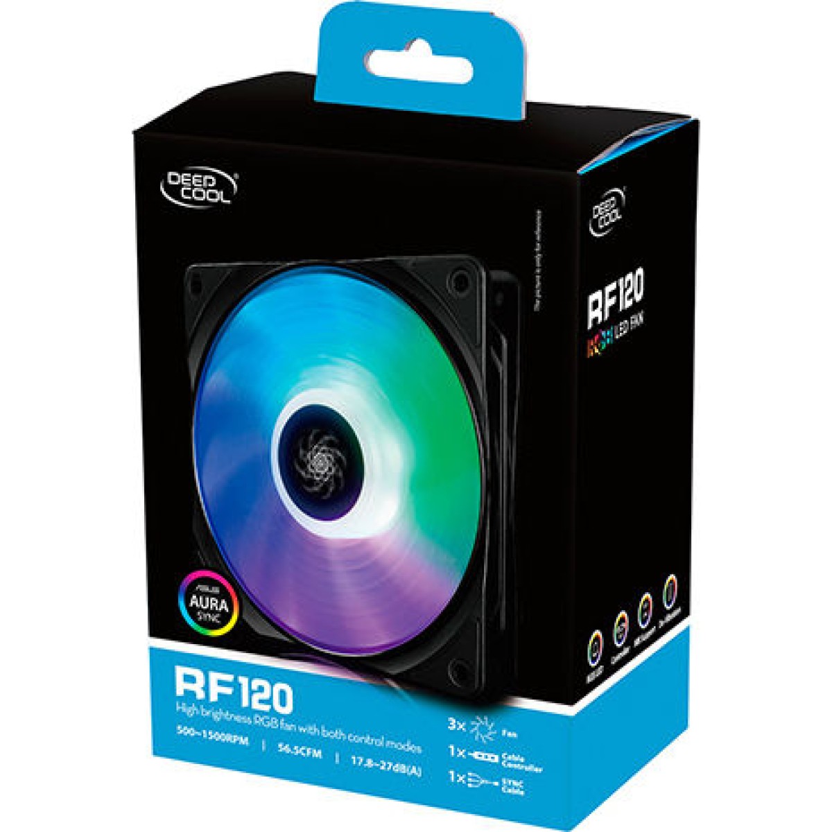 DeepCool RF120-3in1 Computer case Fan 12 cm Black 3 pc(s)