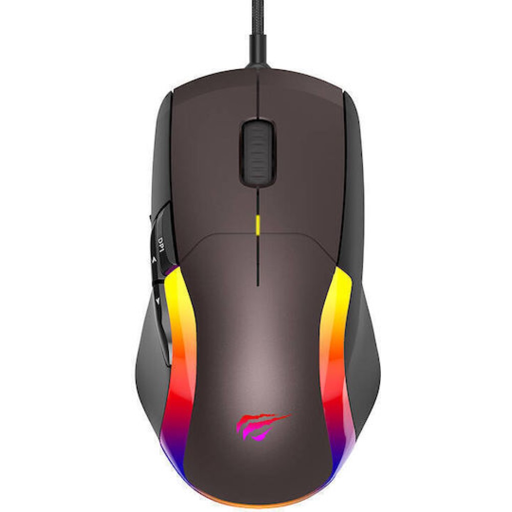 Havit MS959S RGB Gaming Ποντίκι 8000 DPI Καφέ