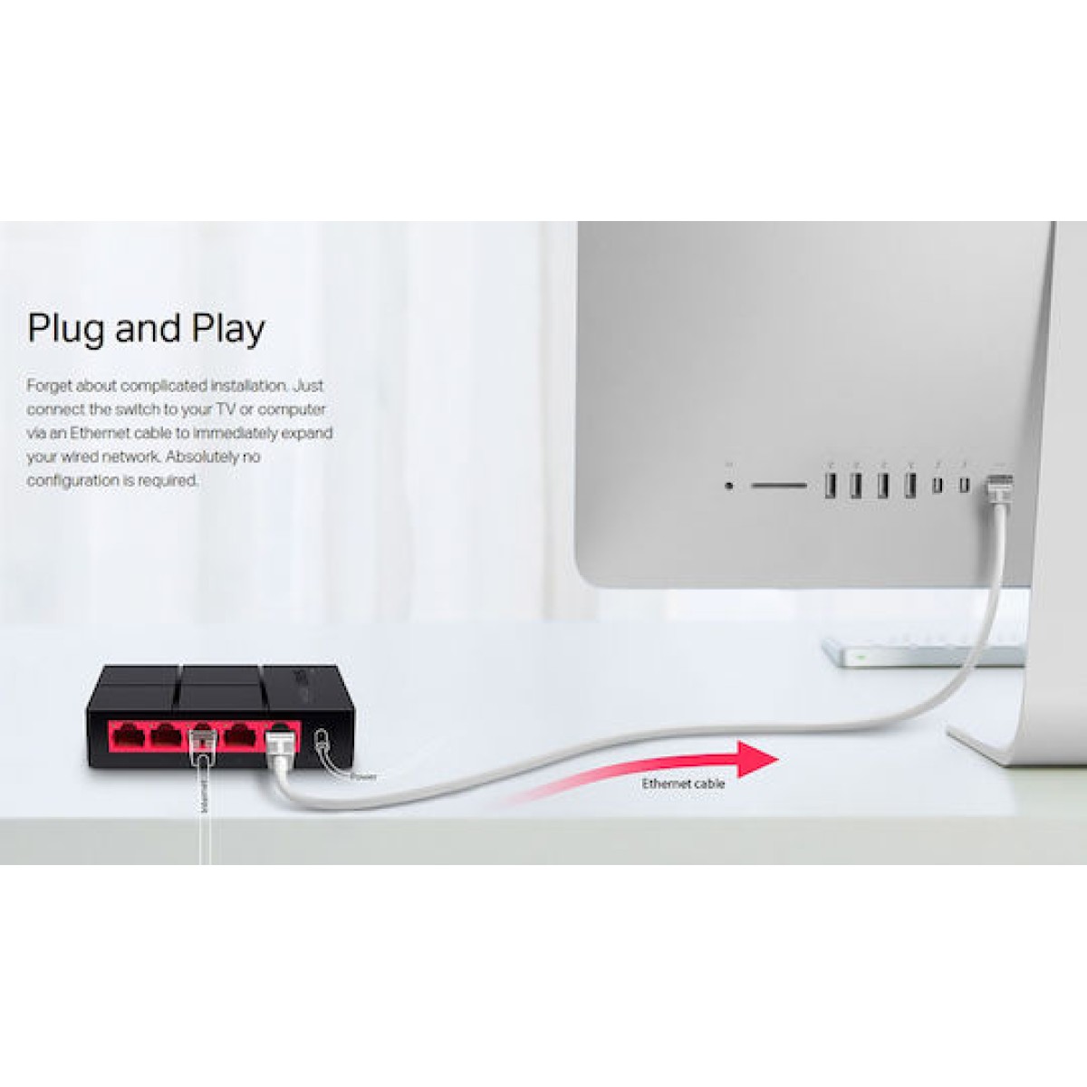 Mercusys MS105G v1 Unmanaged L2 Switch με 5 Θύρες Gigabit (1Gbps) Ethernet