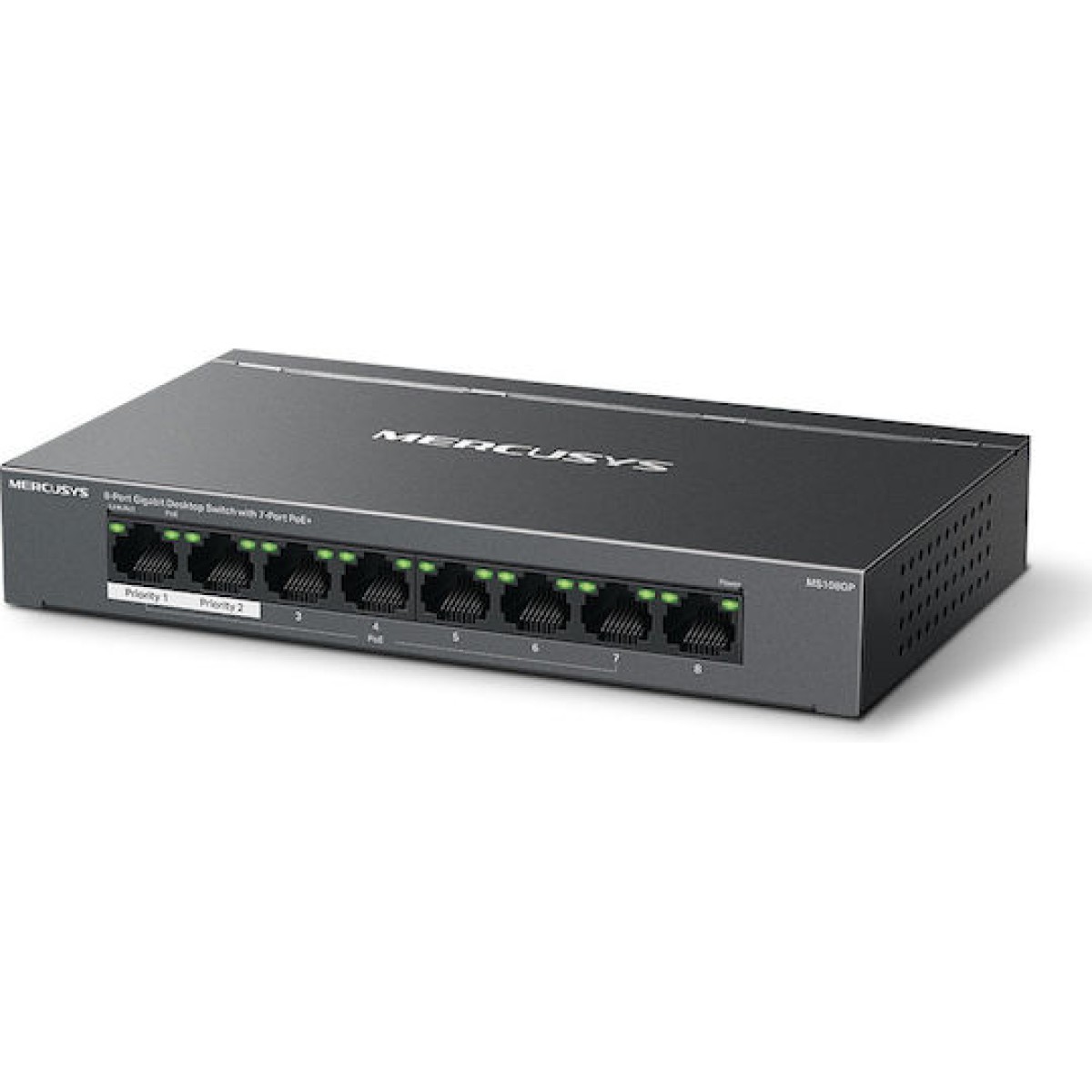 Mercusys MERMS108GP v1 Unmanaged L2 PoE+ Switch με 8 Θύρες Gigabit (1Gbps) Ethernet
