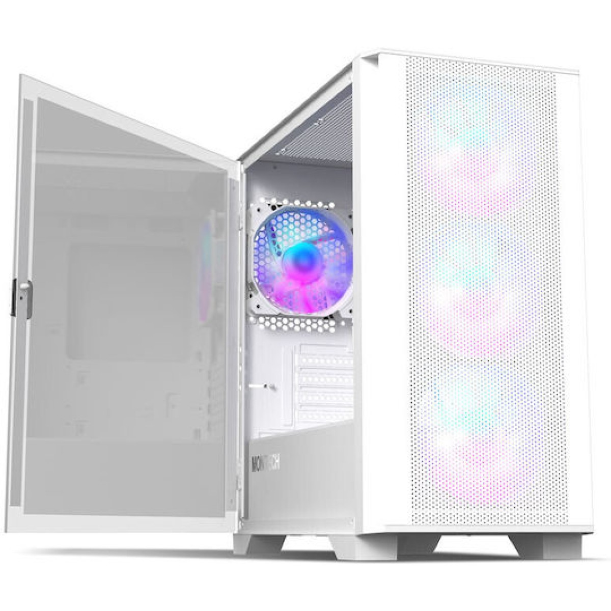 Montech AIR 100 ARGB Gaming Mini Tower Κουτί Υπολογιστή με Πλαϊνό Παράθυρο Λευκό