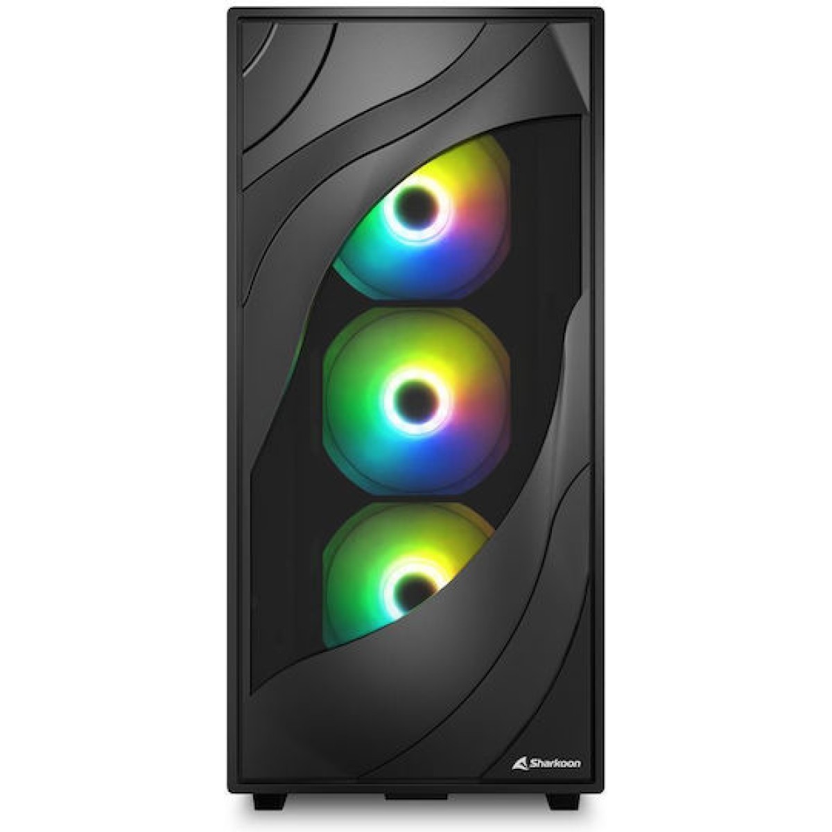 Sharkoon Rebel C80G RGB Gaming Midi Tower Κουτί Υπολογιστή με Πλαϊνό Παράθυρο Μαύρο