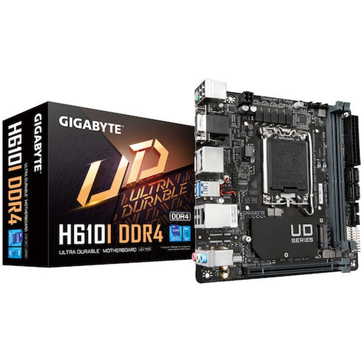 GIGABYTE H610I Motherboard - Supports Intel Core 14th CPUs, 4+1+1 Hybrid Digital VRM, up to 5600MHz DDR5, 1xPCIe 3.0 M.2, GbE LAN, USB 3.2 Gen 1