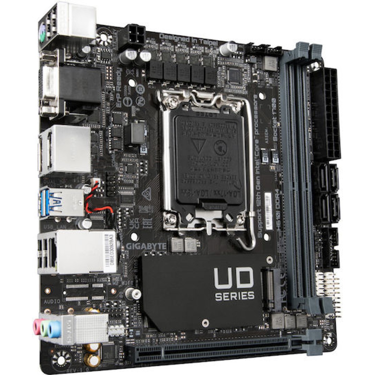 GIGABYTE H610I Motherboard - Supports Intel Core 14th CPUs, 4+1+1 Hybrid Digital VRM, up to 5600MHz DDR5, 1xPCIe 3.0 M.2, GbE LAN, USB 3.2 Gen 1