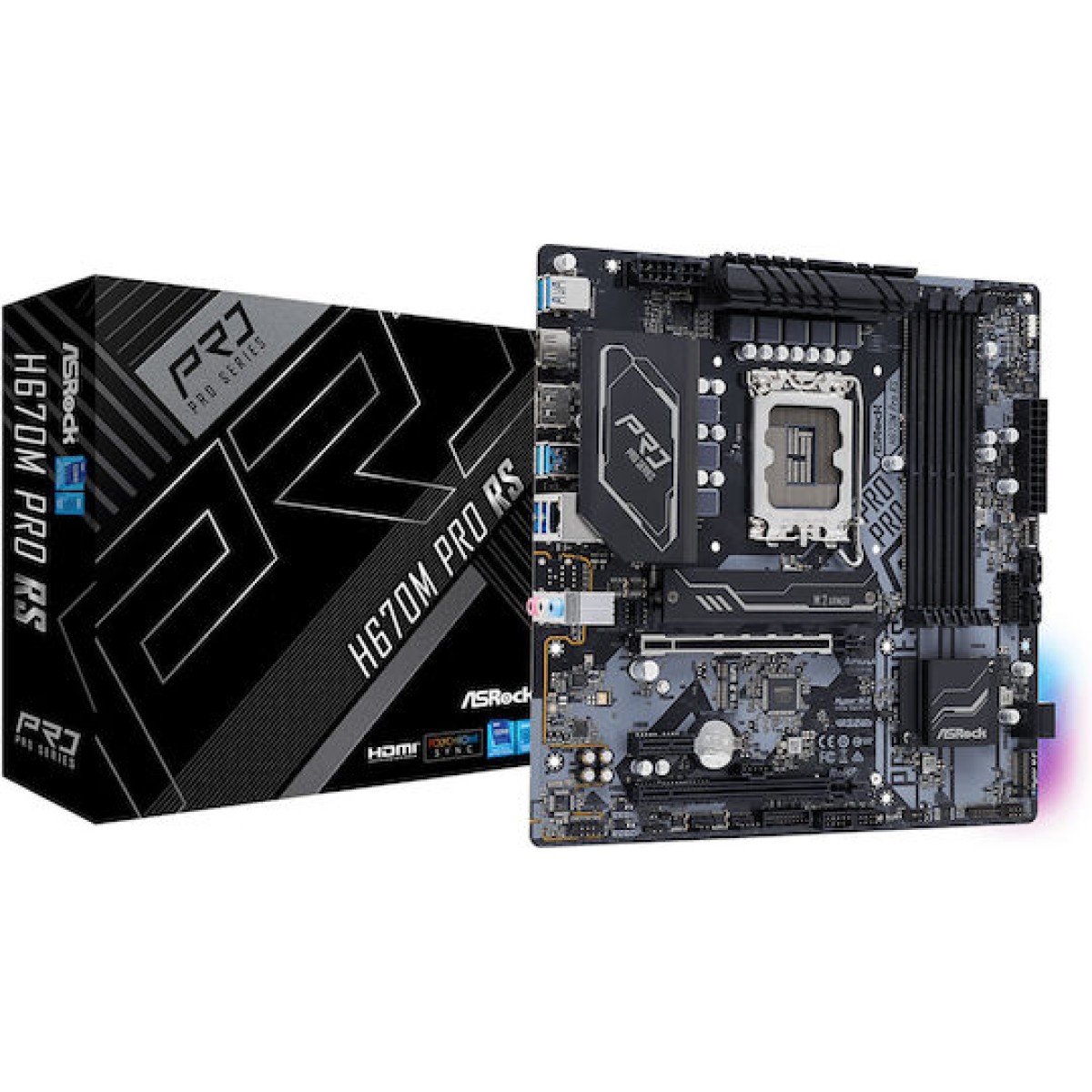 ASRock H670M Pro RS Motherboard Micro ATX με Intel 1700 Socket 90-MXBHK0-A0UAYZ