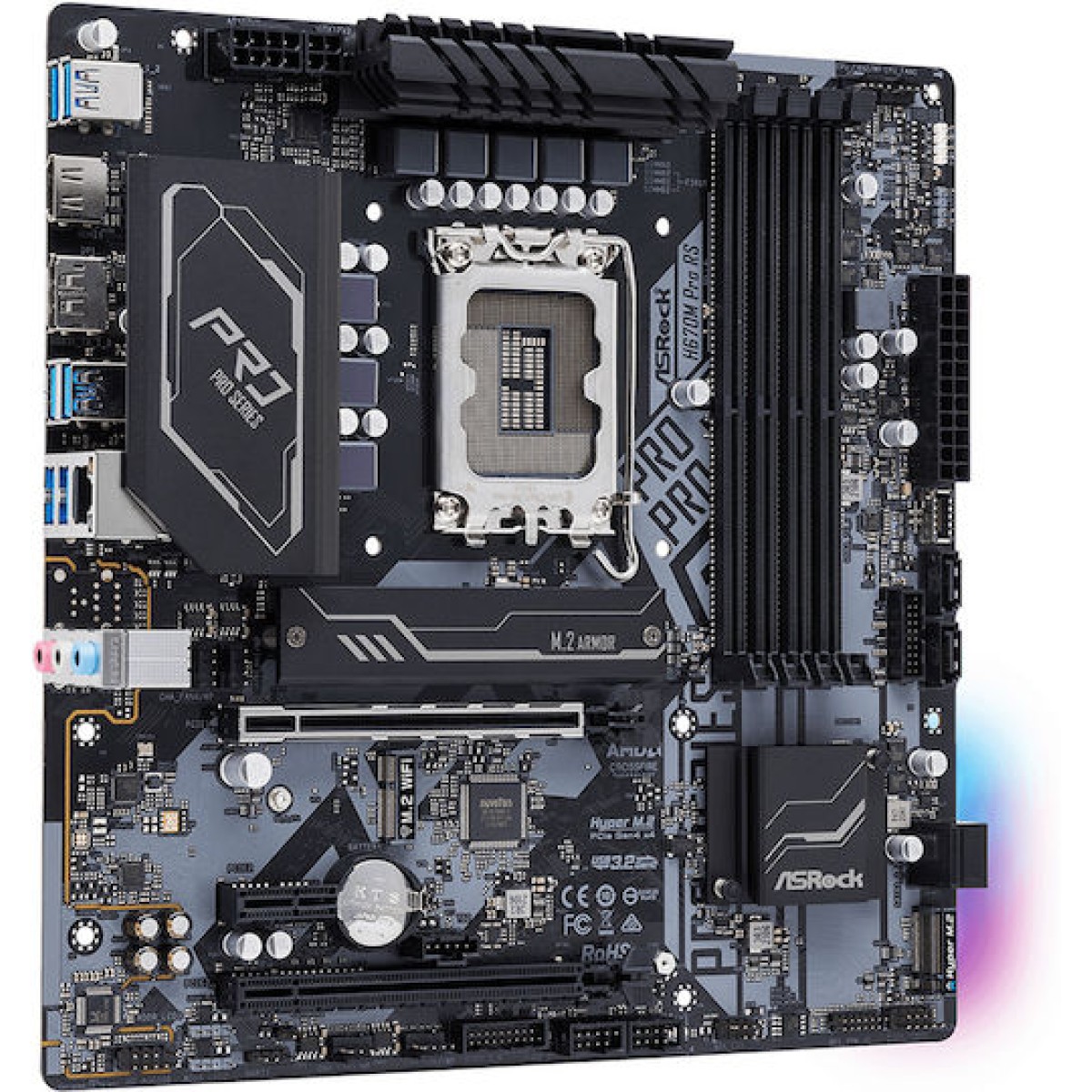 ASRock H670M Pro RS Motherboard Micro ATX με Intel 1700 Socket 90-MXBHK0-A0UAYZ
