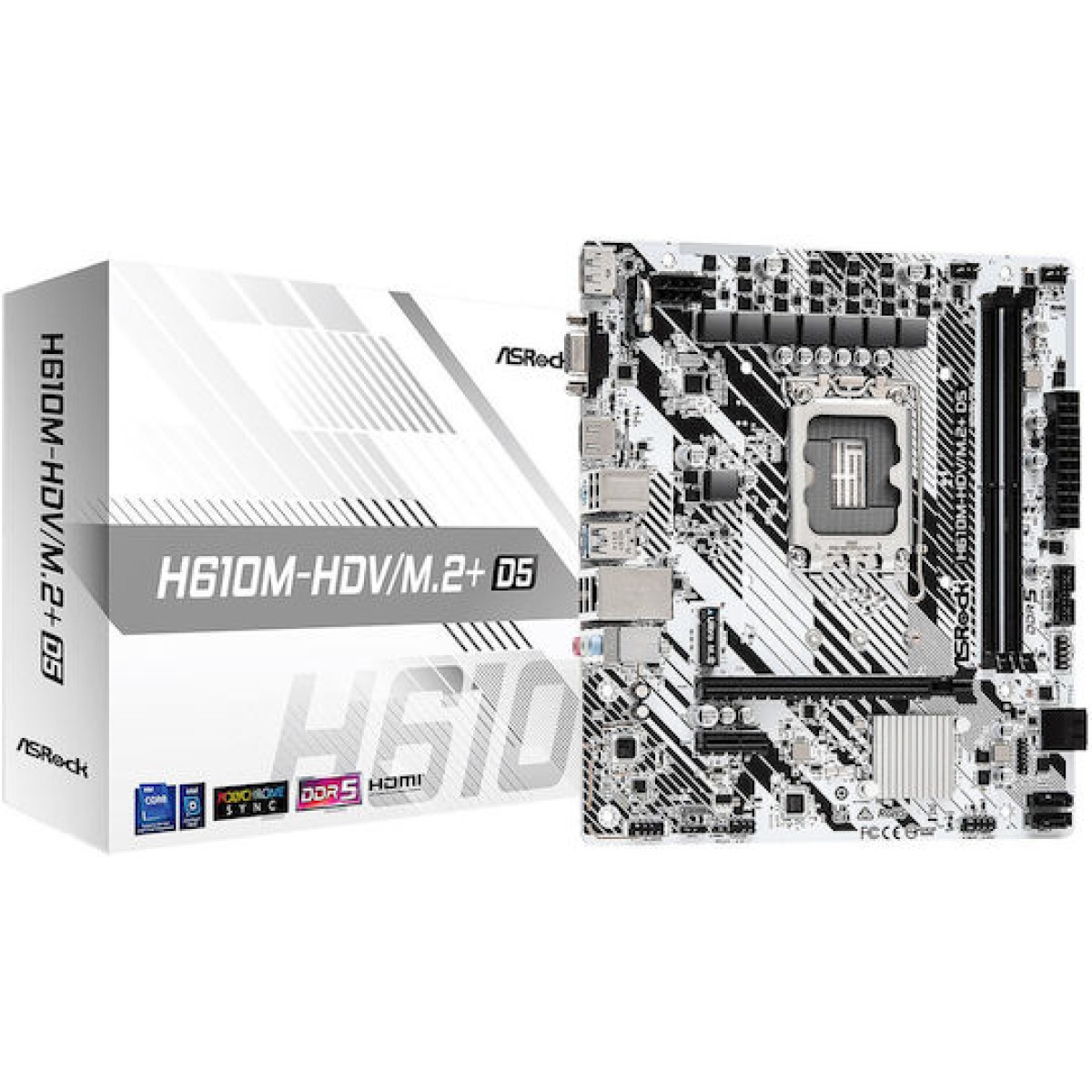 ASRock H610M-HDV/M.2+ D5 Motherboard Micro ATX με Intel 1700 Socket 90-MXBM50-A0UAYZ