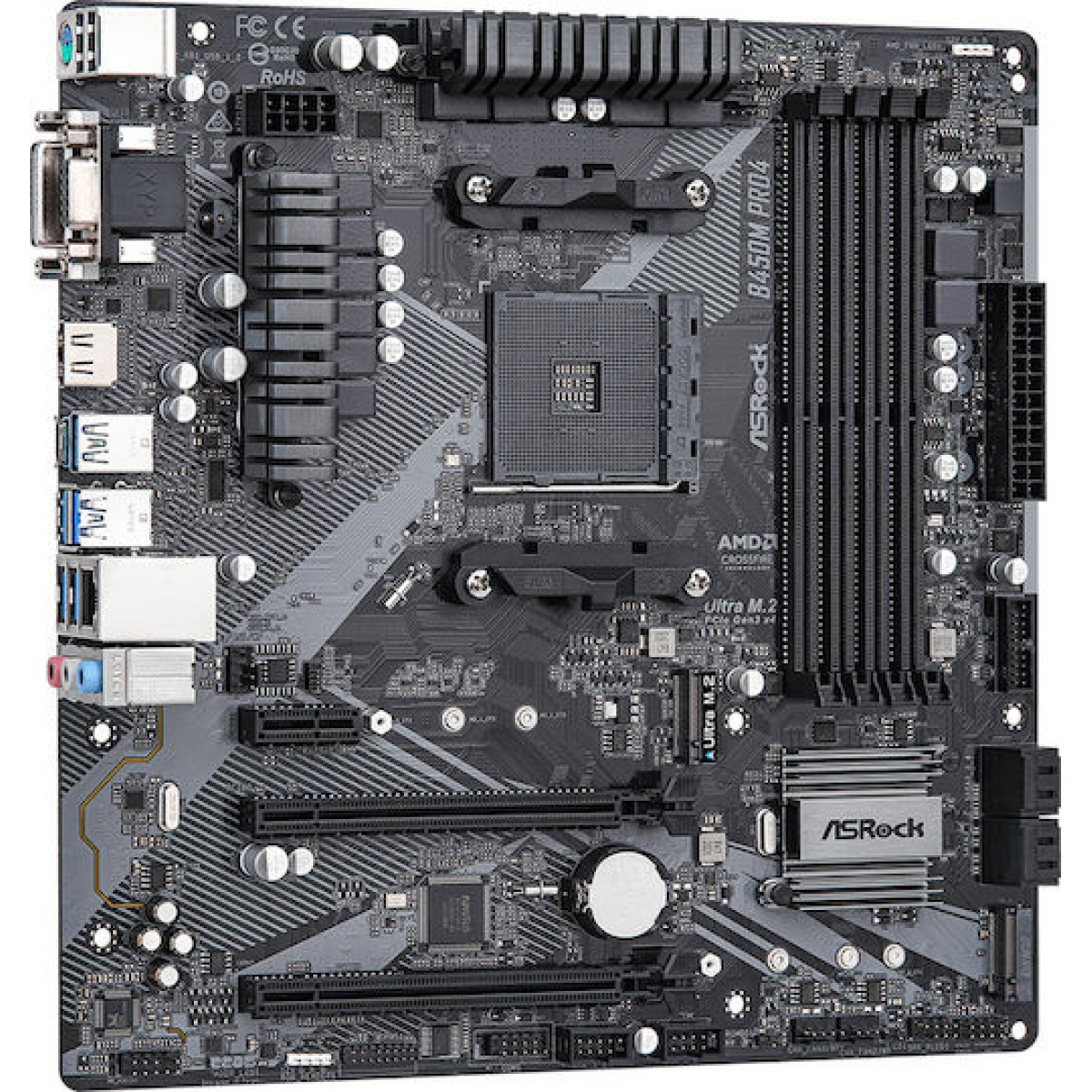 ASRock B450M-Pro4 rev. 2.0 Motherboard Micro ATX με AMD AM4 Socket