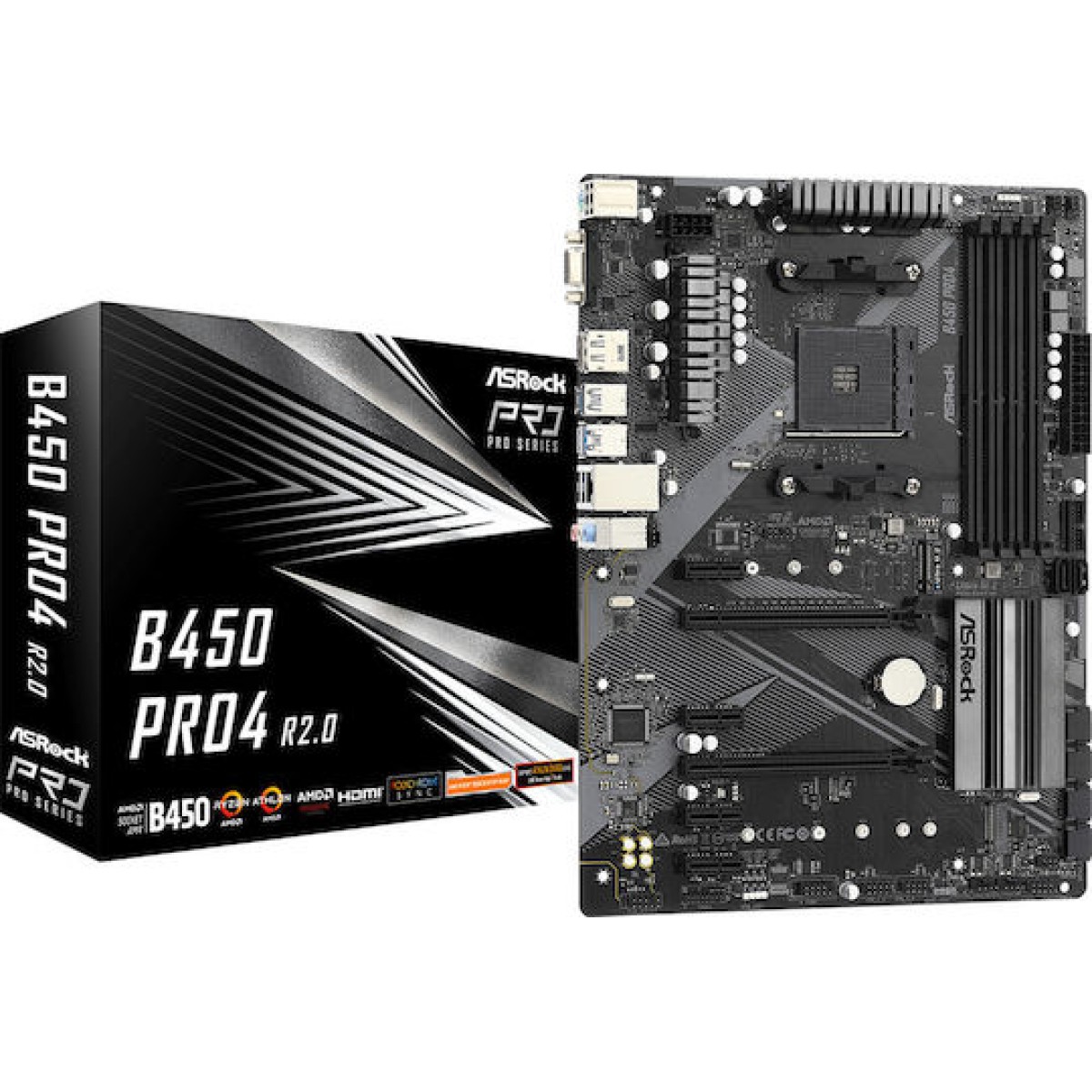 ASRock B450M-Pro4 rev. 2.0 Motherboard Micro ATX με AMD AM4 Socket