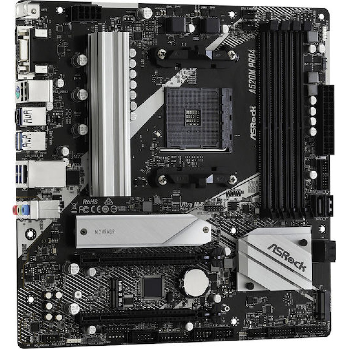 ASRock A520M Pro4 Motherboard Micro ATX με AMD AM4 Socket 90-MXBDU0-A0UAYZ
