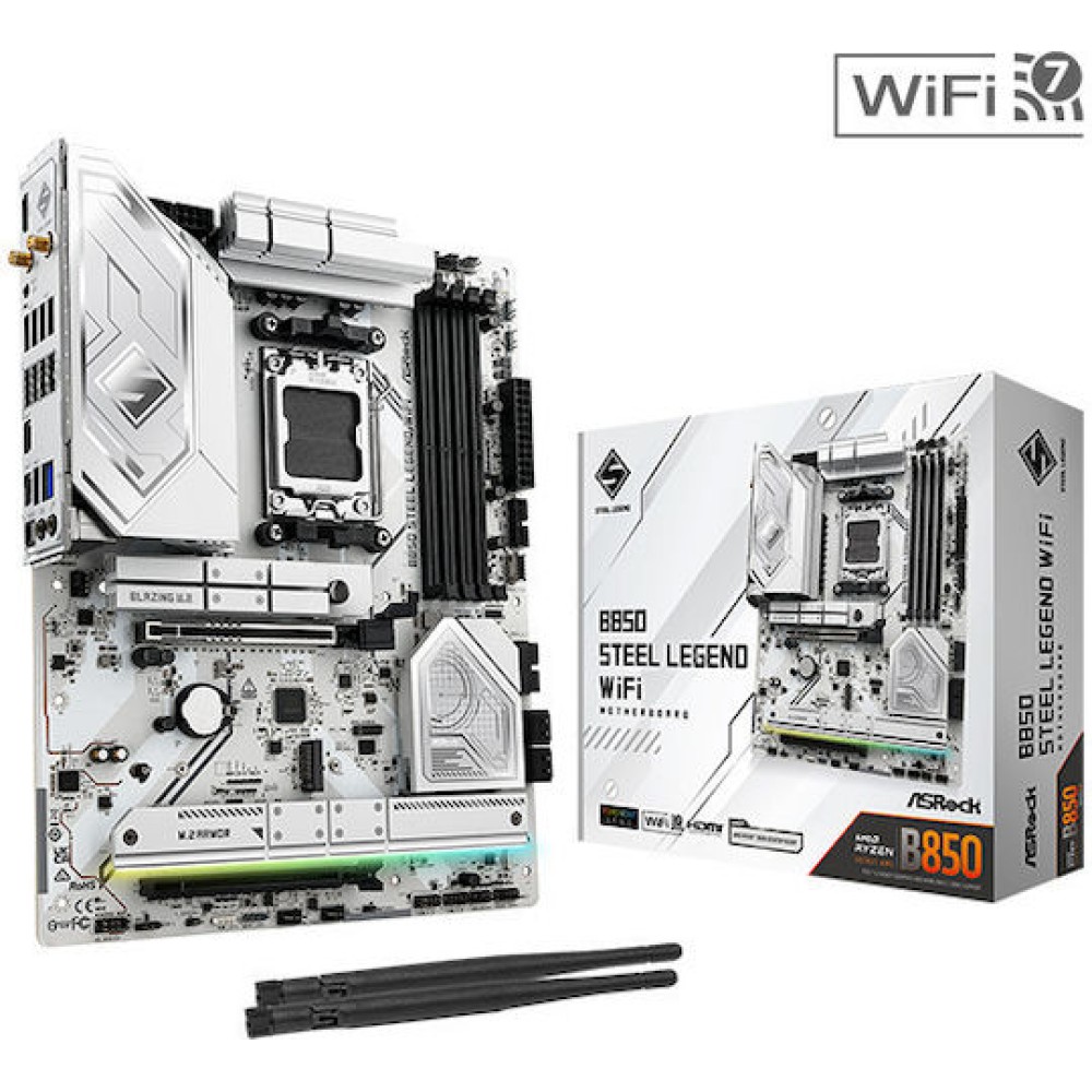 ASRock B850 Steel Legend WiFi Motherboard ATX με AMD AM5 Socket 90-MXBQS0-A0UAYZ