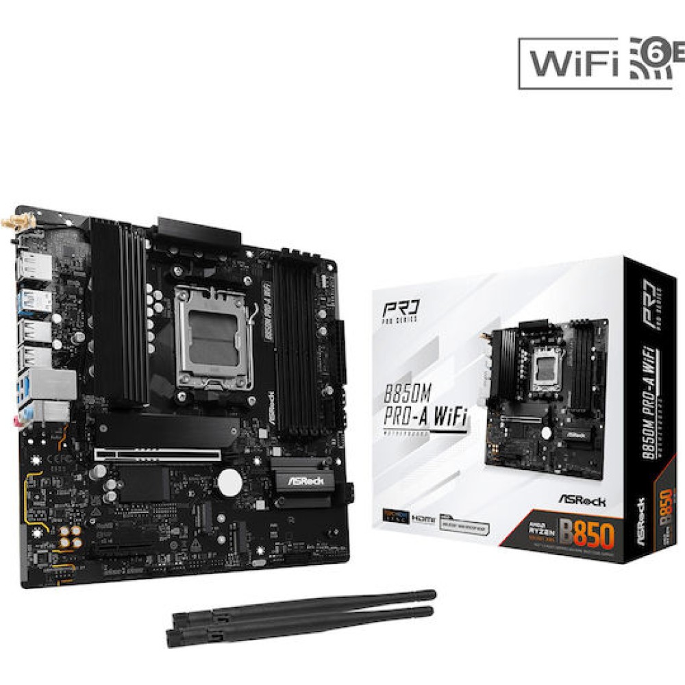 ASRock B850M Pro-A WiFi Motherboard Micro ATX με AMD AM5 Socket 90-MXBR90-A0UAYZ