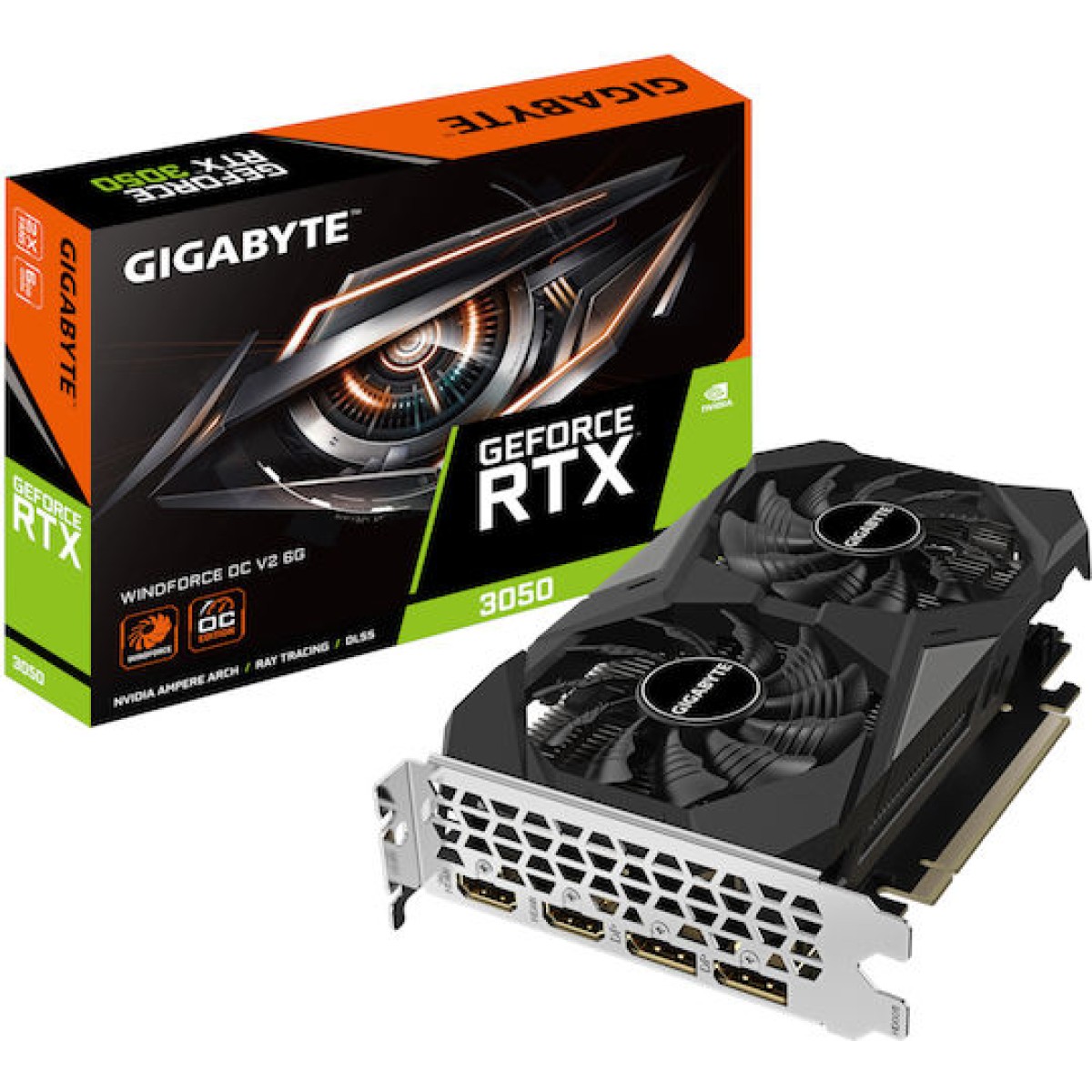 Gigabyte GeForce RTX 3050 6GB GDDR6 Windforce OC v2 Κάρτα Γραφικών