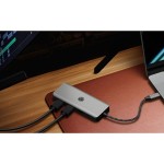 Icy Box IB-DK4012-CPD USB-C Docking Station με HDMI 4K PD Ethernet και σύνδεση 2 Οθονών Γκρι