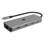 Icy Box IB-DK4012-CPD USB-C Docking Station με HDMI 4K PD Ethernet και σύνδεση 2 Οθονών Γκρι