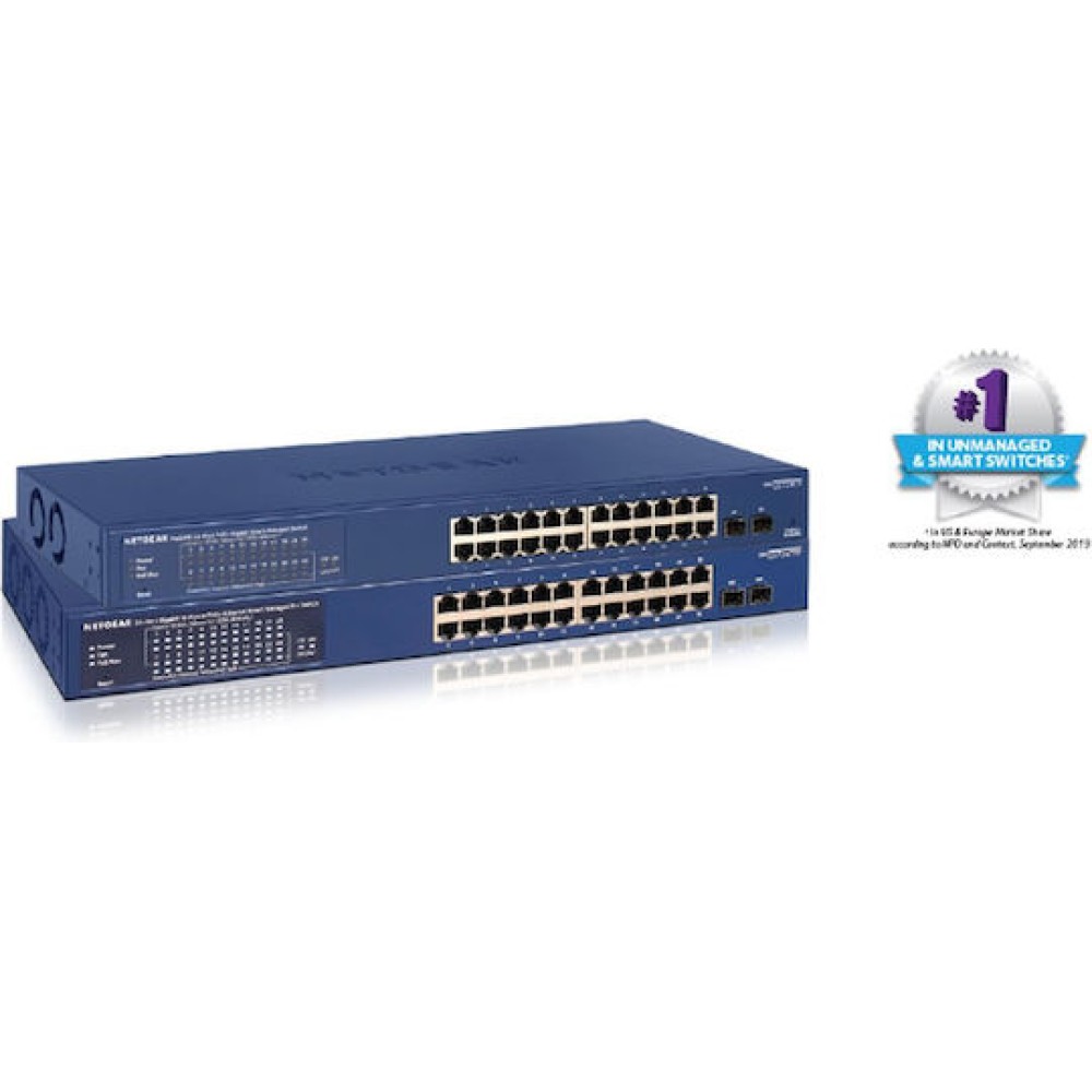 NetGear GS724TPP Unmanaged Switch με 24 Θύρες Gigabit (1Gbps) Ethernet και 2 SFP Θύρες