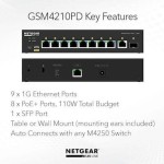 NetGear GSM4210PD Managed L2 PoE Switch με 9 Θύρες Gigabit (1Gbps) Ethernet και 1 SFP Θύρα