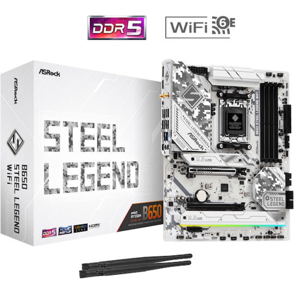 ASRock B650 Steel Legend WiFi Motherboard ATX με AMD AM5 Socket 90-MXBN90-A0UAYZ