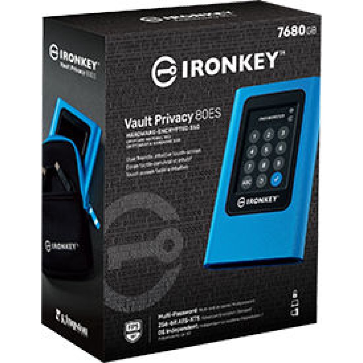Kingston IronKey Vault Privacy 80 USB 3.2 Εξωτερικός SSD 7.7TB 2.5