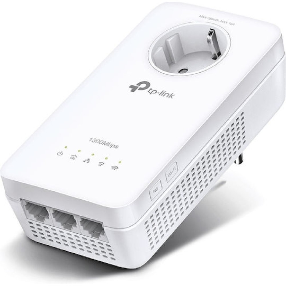 TP-LINK TL-WPA8631P v4 Powerline για Ασύρματη Σύνδεση Wi‑Fi 5 με Passthrough Πρίζα και 3 Θύρες Gigabit Ethernet
