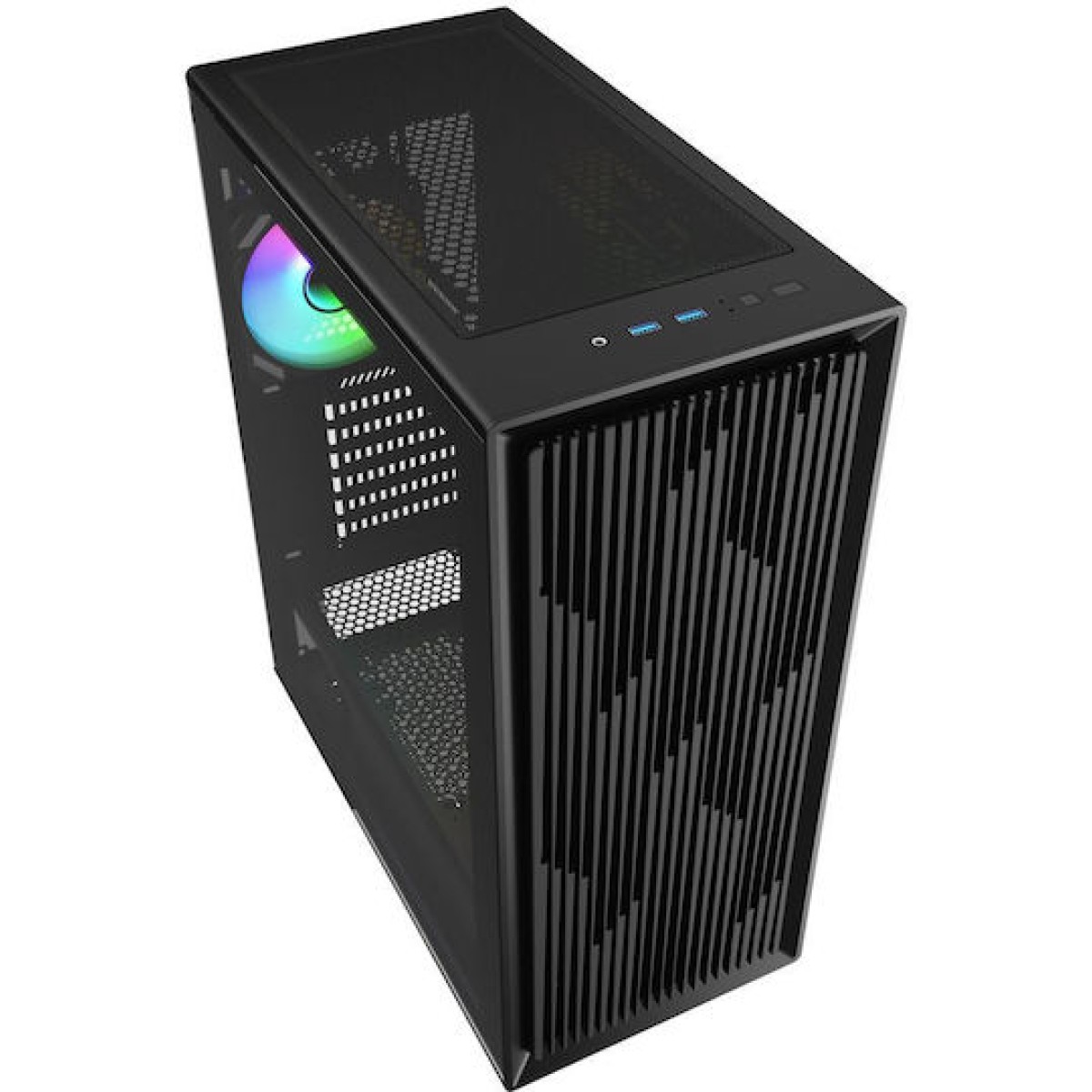 Sharkoon VK2 RGB Midi Tower Κουτί Υπολογιστή με Πλαϊνό Παράθυρο Μαύρο