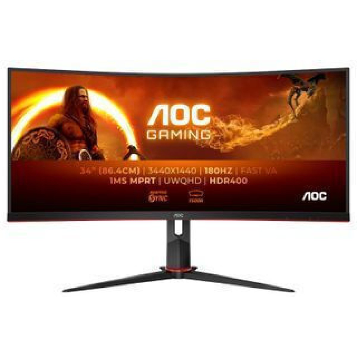 AOC CU34G2XP Ultrawide VA HDR Curved Gaming Monitor 34\