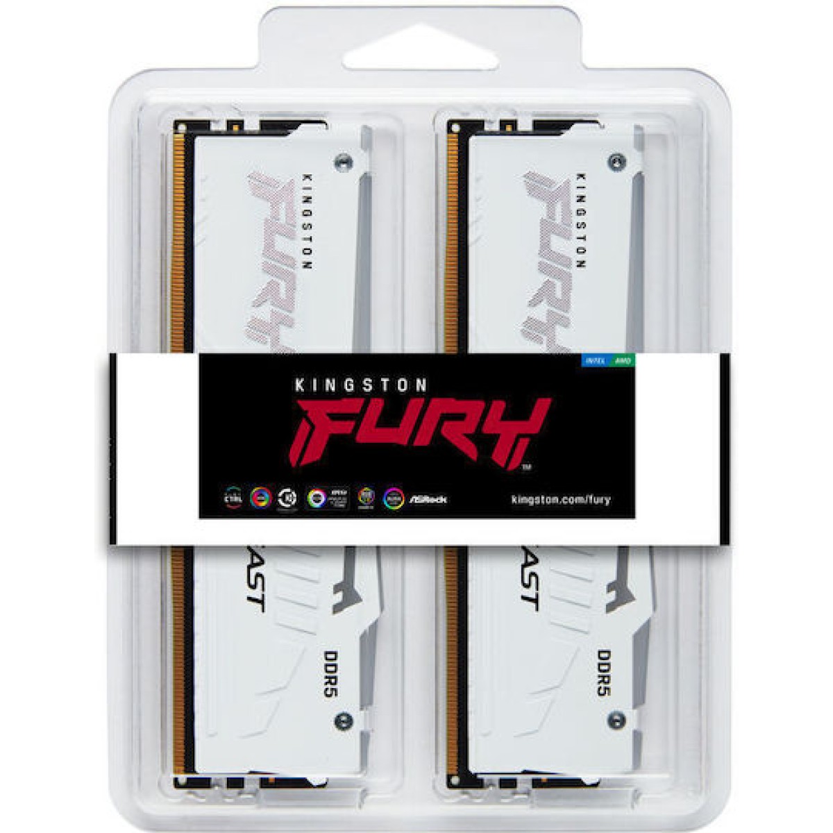 Kingston FURY Beast RGB DDR5 32GB RAM με 2x16GB Modules και Ταχύτητα 6000 για Desktop