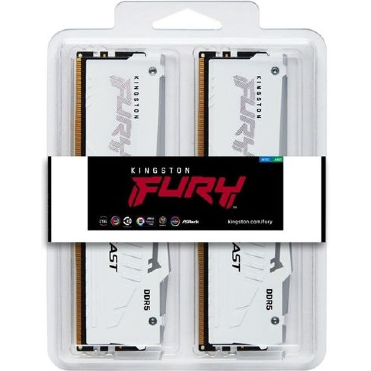Kingston Fury Beast RGB DDR5 64GB RAM με 2x32GB Modules και Ταχύτητα 6000 για Desktop