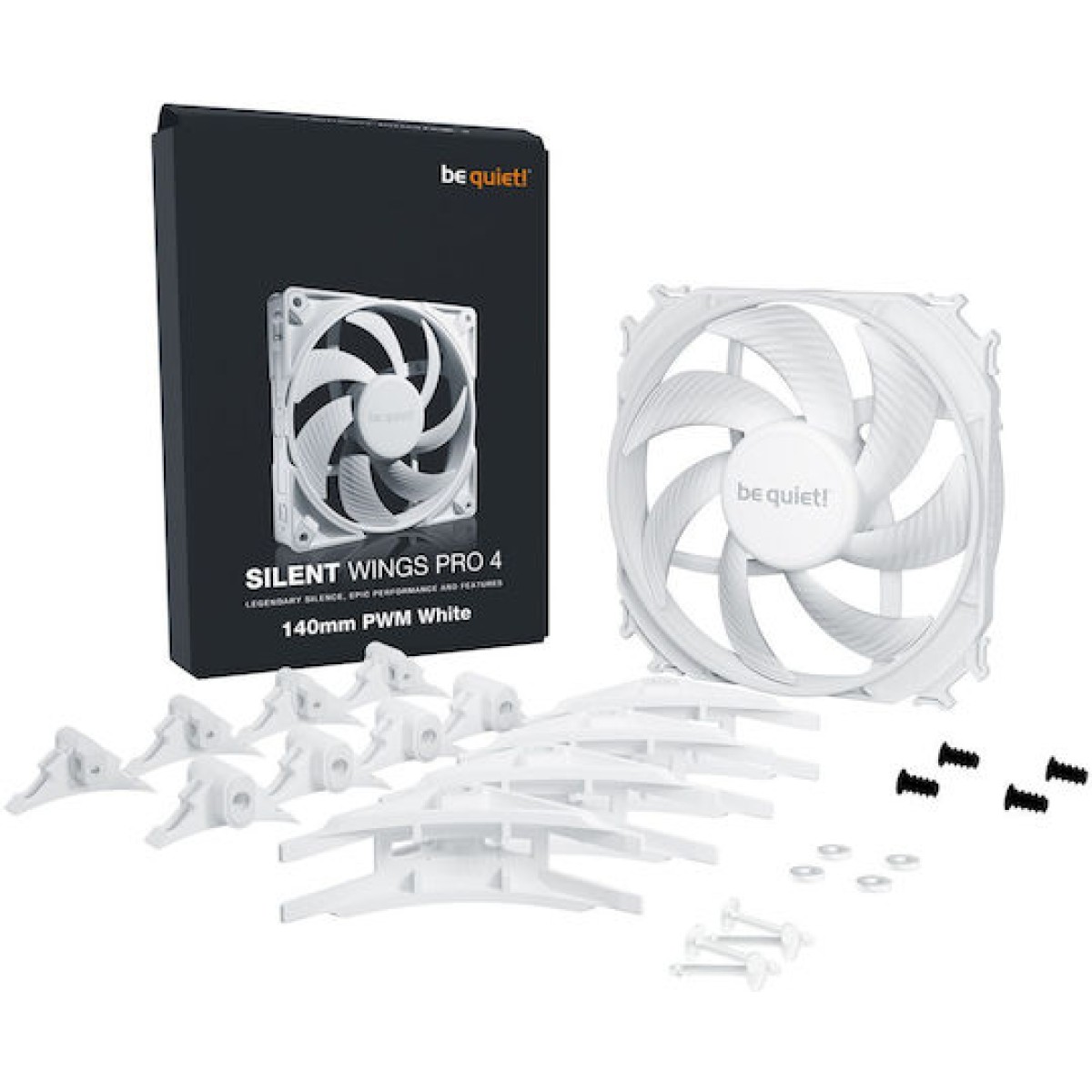 Be Quiet Silent Wings Pro 4 Case Fan 140mm με Σύνδεση 4-Pin PWM Λευκό