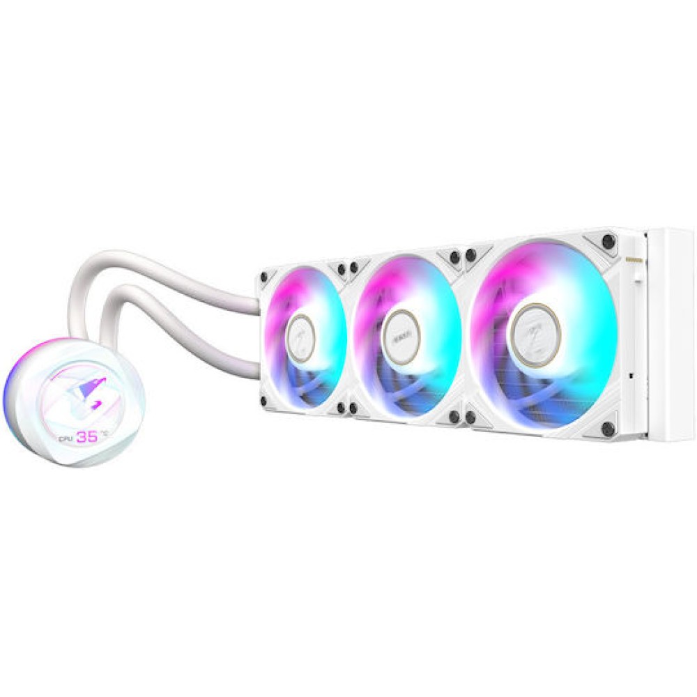Gigabyte Aorus Waterforce X II 360 ICE Υδρόψυξη Επεξεργαστή Τριπλού Ανεμιστήρα 120mm για Socket AM4/AM5/1700/1200/115x με ARGB Φωτισμό Λευκή