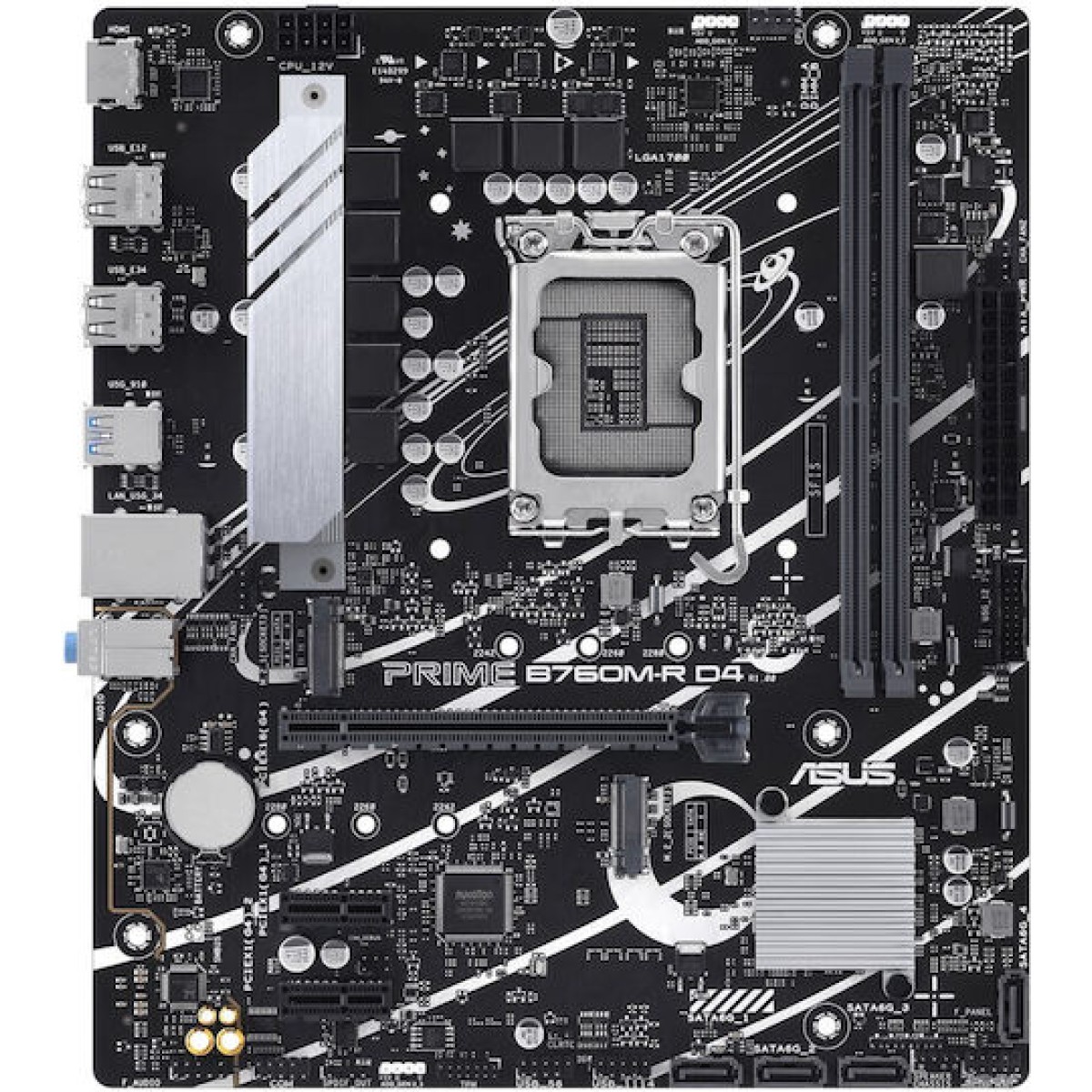 Asus Prime B760M-R D4 Motherboard Micro ATX με Intel 1700 Socket 90MB1HA0-M0EAY0