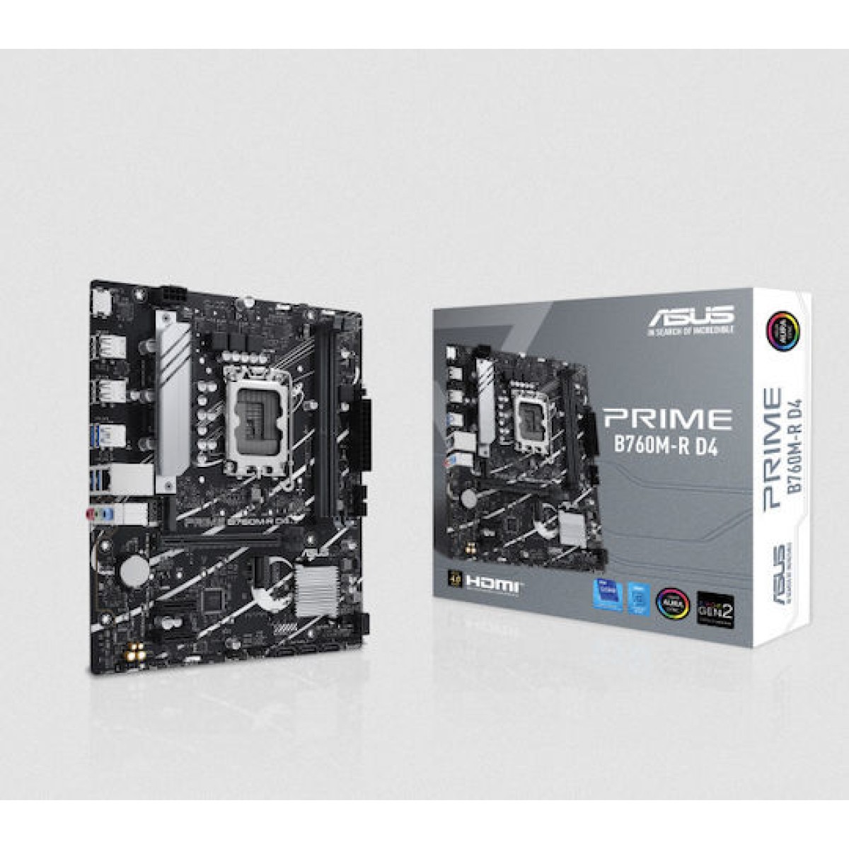 Asus Prime B760M-R D4 Motherboard Micro ATX με Intel 1700 Socket 90MB1HA0-M0EAY0