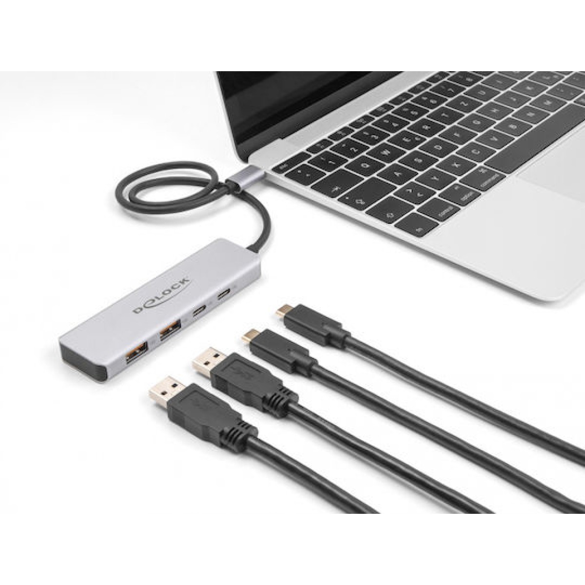 DeLock USB 3.1 Hub 4 Θυρών με σύνδεση USB-C Γκρι