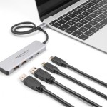 DeLock USB 3.1 Hub 4 Θυρών με σύνδεση USB-C Γκρι