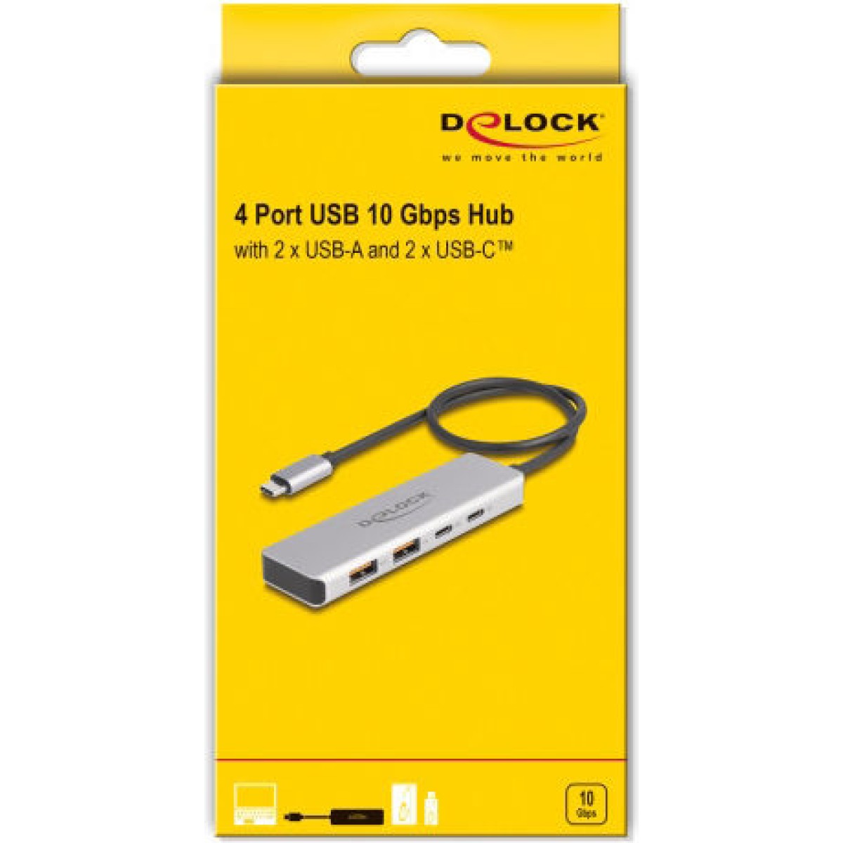 DeLock USB 3.1 Hub 4 Θυρών με σύνδεση USB-C Γκρι