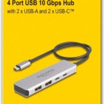DeLock USB 3.1 Hub 4 Θυρών με σύνδεση USB-C Γκρι