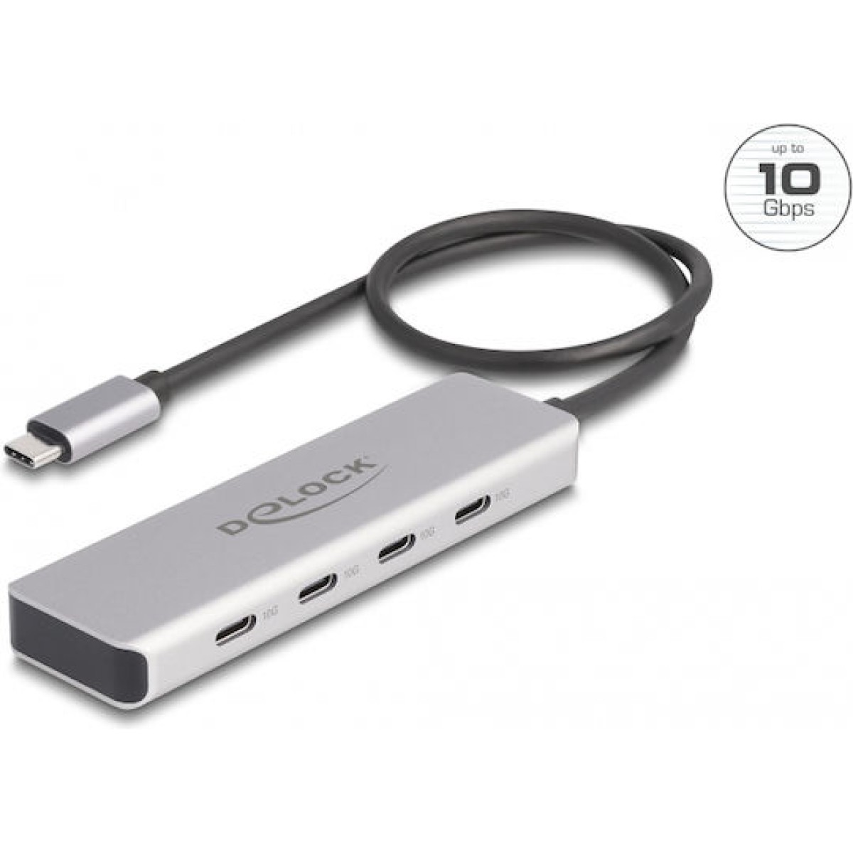 DeLock USB 3.0 Hub 4 Θυρών με σύνδεση USB-C Γκρι