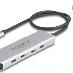 DeLock USB 3.0 Hub 4 Θυρών με σύνδεση USB-C Γκρι