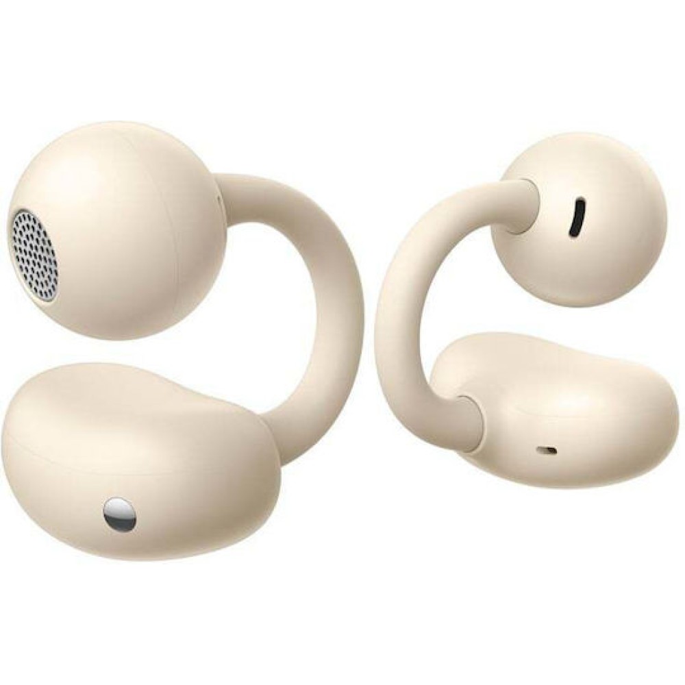 Huawei FreeClip Earbud Bluetooth Handsfree Ακουστικά με Αντοχή στον Ιδρώτα και Θήκη Φόρτισης Μπεζ