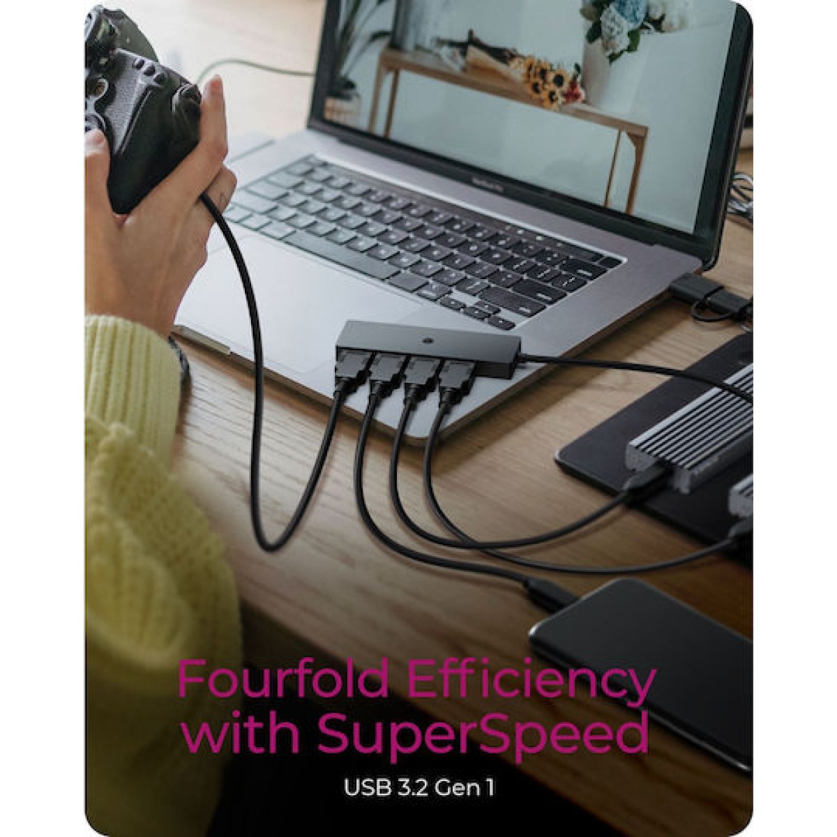 Icy Box USB 3.2 Hub με σύνδεση USB-A / USB-C