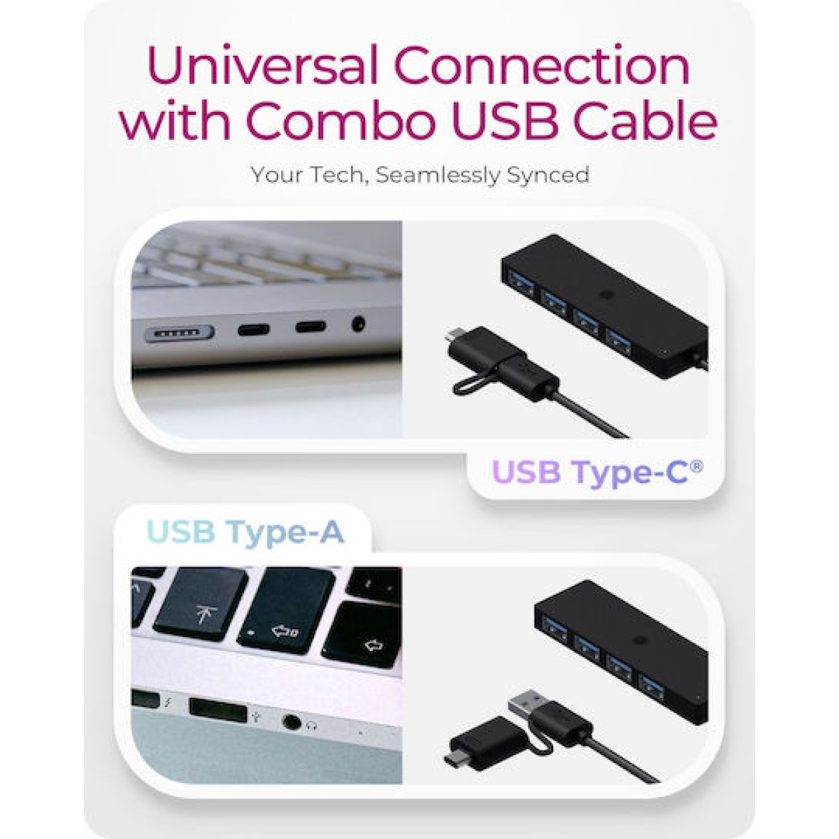 Icy Box USB 3.2 Hub με σύνδεση USB-A / USB-C