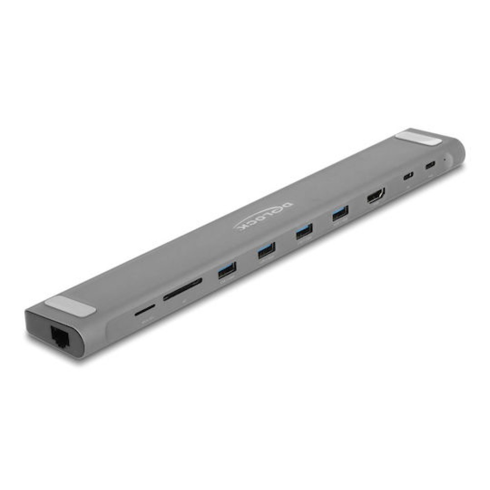 DeLock USB-C Docking Station με HDMI 4K PD Ethernet Γκρι (87895)