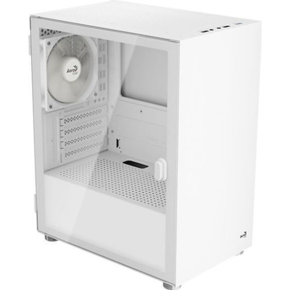 Aerocool CS111 Gaming Mini Tower Κουτί Υπολογιστή με Πλαϊνό Παράθυρο Λευκό