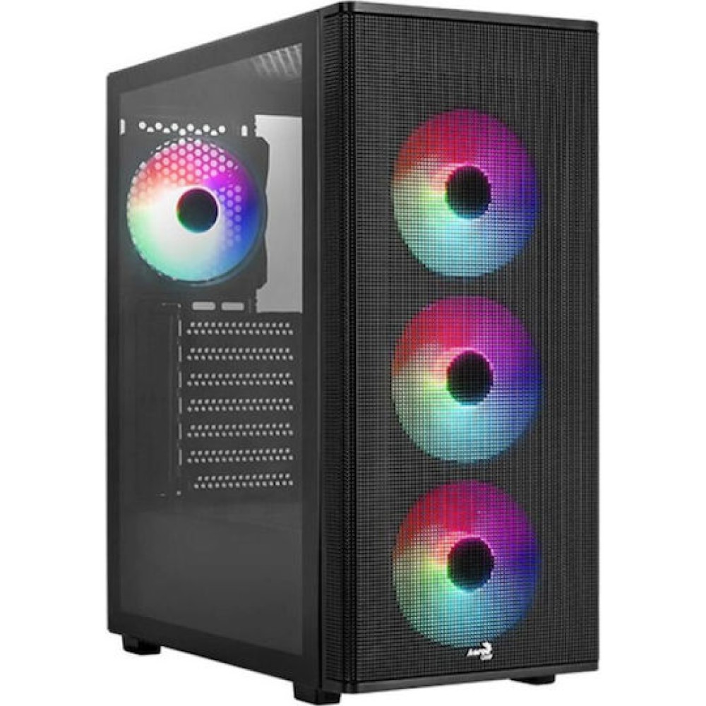 Aerocool Designer Gaming Midi Tower Κουτί Υπολογιστή με RGB Φωτισμό Μαύρο