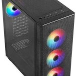 Aerocool Designer Gaming Midi Tower Κουτί Υπολογιστή με RGB Φωτισμό Μαύρο
