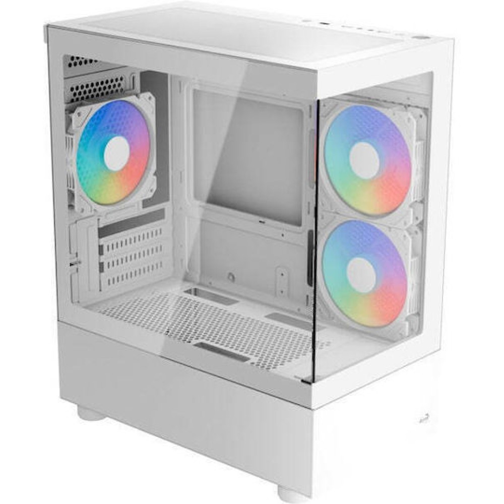 Aerocool Viewport Mini V2 Gaming Mini Tower Κουτί Υπολογιστή με Πλαϊνό Παράθυρο και RGB Φωτισμό Μαύρο