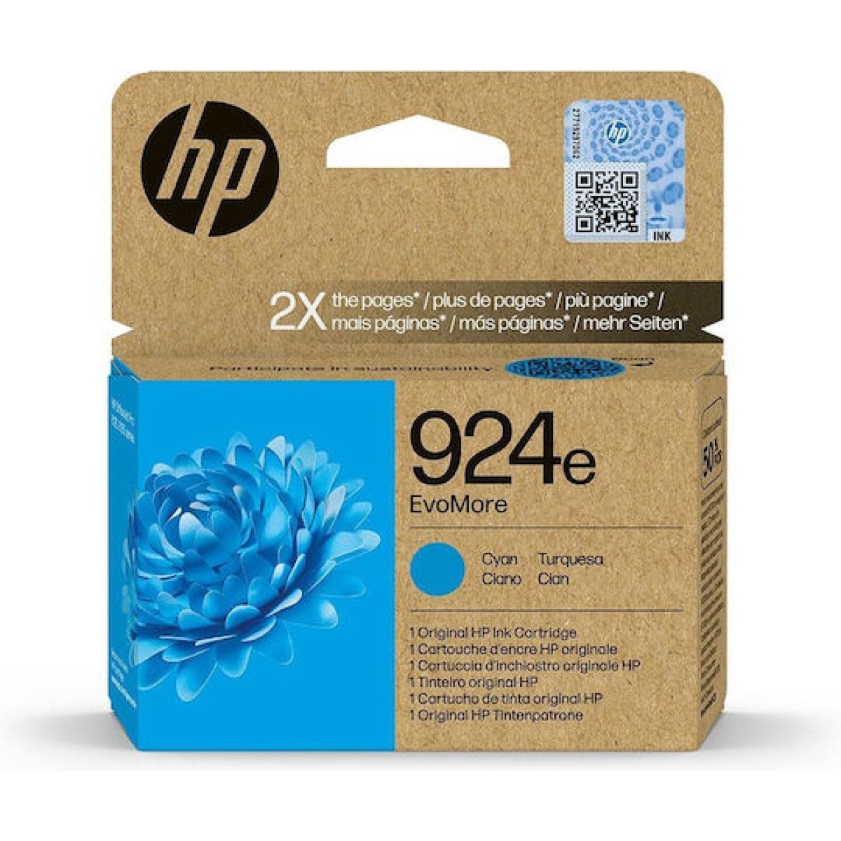 HP 924e EvoMore Γνήσιο Μελάνι Εκτυπωτή InkJet Κυανό (4K0U7NE)