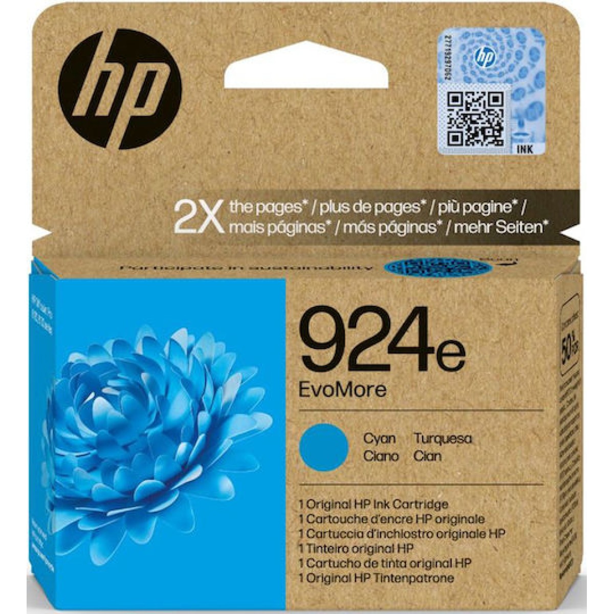 HP 924e EvoMore Γνήσιο Μελάνι Εκτυπωτή InkJet Κυανό (4K0U7NE)